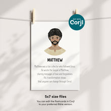 Load image into Gallery viewer, Editable 12 Disciples flashcard printables, Jesus apostles Christian educational Sunday school activity Homeschool Religious learning
