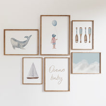 Load image into Gallery viewer, Blue beach house set of 6 gallery wall art prints 07-249
