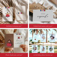 Load image into Gallery viewer, Editable Korean First birthday girl party template bundle 3032
