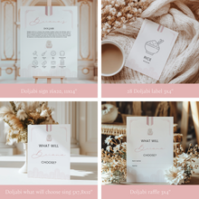 Load image into Gallery viewer, Editable Korean Pink First birthday baby girl party Doljabi template 0303
