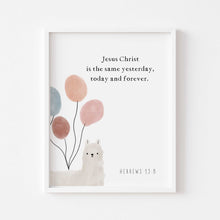 Load image into Gallery viewer, set of 6 boho cute animal with balloons bible verse art prints 07-171
