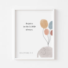 Load image into Gallery viewer, set of 6 boho cute animal with balloons bible verse art prints 07-171
