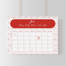 Load image into Gallery viewer, 2020 red apple in our eye baby shower baby arrival calendar template
