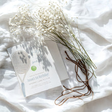 Load image into Gallery viewer, 0312 blue first match tennis birthday invitation template
