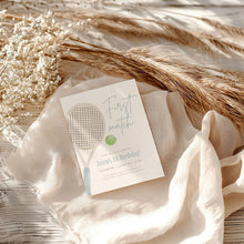 Load image into Gallery viewer, 0312 blue first match tennis birthday invitation template
