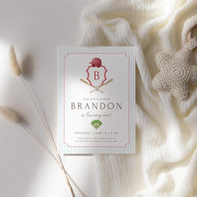 Load image into Gallery viewer, 0314 red blue baseball monogram birthday template
