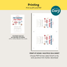 Load image into Gallery viewer, 0314 twins brothers baseball birthday invitation template
