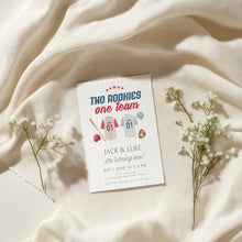 Load image into Gallery viewer, 0314 twins brothers baseball birthday invitation template
