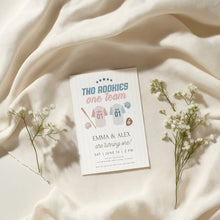 Load image into Gallery viewer, 0314 twins siblings baseball birthday invitation template
