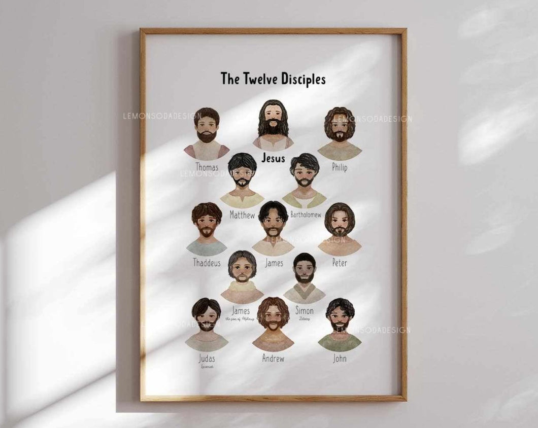 The Twelve Disciples and Jesus Art print