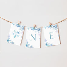 Load image into Gallery viewer, 0319 Winter Onederland Editable Banner Template - Blue Snowflake 1st Year Photo Milestone Decor
