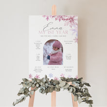 Load image into Gallery viewer, 0319 Pink Snowflakes Winter Onederland Milestone Sign - Printable 1st Birthday Stats Template - Digital Download
