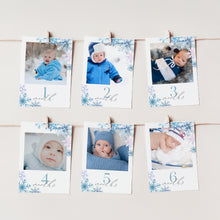 Load image into Gallery viewer, 0319 Winter Onederland Editable Banner Template - Blue Snowflake 1st Year Photo Milestone Decor
