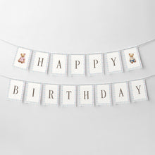 Load image into Gallery viewer, Pink Blue Twin Siblings Rocking Horse 12-Month Photo Banner Template Bundle, Digital Download 0327
