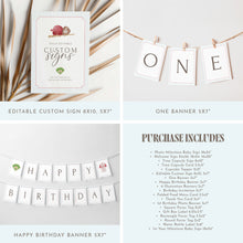 Load image into Gallery viewer, Baseball 1st Birthday Invitation Bundle, Rookie of the Year Preppy Template 0314

