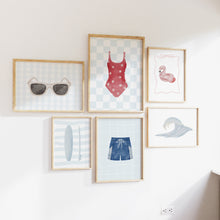 Load image into Gallery viewer, Watercolor summer coastal gallery wall art print 07-33701
