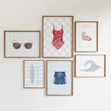 Load image into Gallery viewer, Watercolor summer coastal gallery wall art print 07-33701
