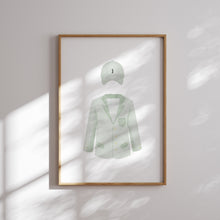 Load image into Gallery viewer, Sage green golf watercolor hand drawn gallery wall art prints 07-27119
