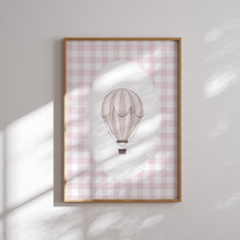 Load image into Gallery viewer, Pink Nursery Gingham Preppy Art Print For Girls (choose you print) 07-265
