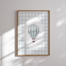 Load image into Gallery viewer, Blue Nursery Gingham Preppy Art Print (choose you print) 07-265
