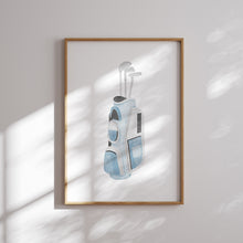 Load image into Gallery viewer, Blue golf watercolor hand drawn gallery wall art prints 07-27102
