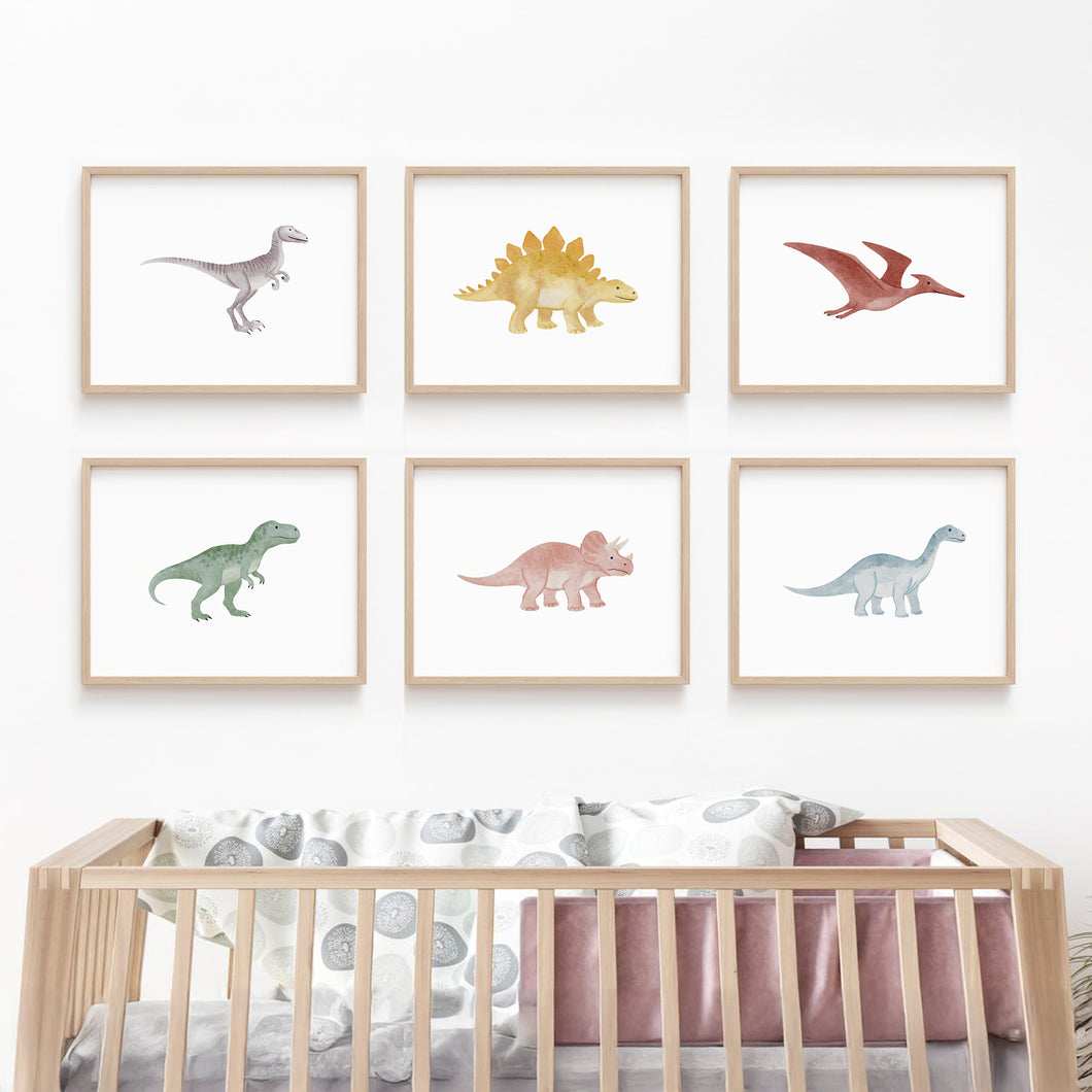 Dinosaurs set of 6 wall art print 07-349