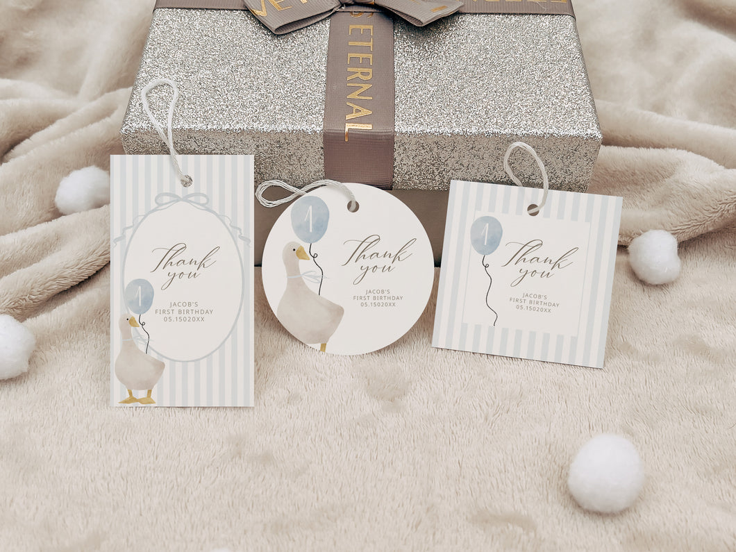 03081 Blue silly goose favor tag template