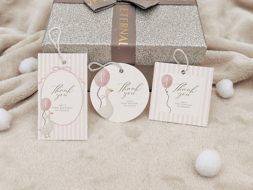 03082 pink silly goose favor tag template