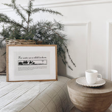 Load image into Gallery viewer, For Unto Us a Child Is Born Wall Art Print – Isaiah 9:6 Christmas Bible Verse Art Print 13-210
