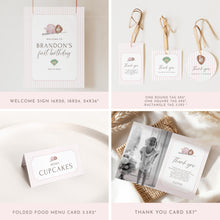 Load image into Gallery viewer, Pink Baseball 1st Birthday Invitation, Preppy Crest Monogram Template 0314

