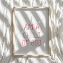 Load image into Gallery viewer, Watercolor pink I am a child of God art print 07-43
