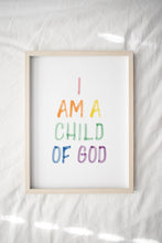 Load image into Gallery viewer, Watercolor colorful I am a child of God art print 07-43
