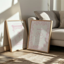 Load image into Gallery viewer, Modern pink aesthetic coquette Christian art set of 2 art prints
