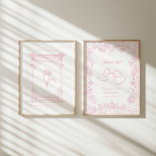 Load image into Gallery viewer, Modern pink aesthetic coquette Christian art set of 2 art prints

