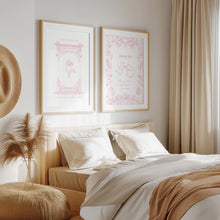 Load image into Gallery viewer, Modern pink aesthetic coquette Christian art set of 2 art prints
