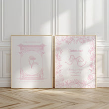 Load image into Gallery viewer, Modern pink aesthetic coquette Christian art set of 2 art prints
