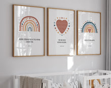 Load image into Gallery viewer, Boho Christian kids bible verse set of 3 prints
