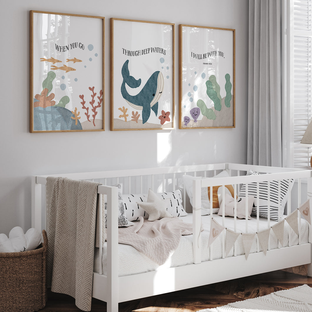 Watercolor nautical kids bible verse set of 3 prints 07-26203