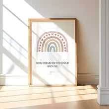 Load image into Gallery viewer, Watercolor pink boho rainbow heart set of 3 art prints 07-25201
