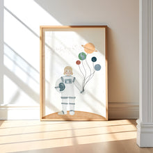 Load image into Gallery viewer, Space astronaut girls bible verse wall art print 07-19302
