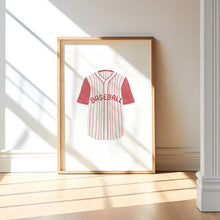 Load image into Gallery viewer, Watercolor red baseball sports nursery set of 3 art prints 07-27308
