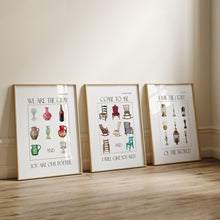 Load image into Gallery viewer, set of 3 vintage Christian scripture wall art prints
