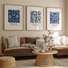Load image into Gallery viewer, set of 3 blue chinoiserie pattern bible verse art prints
