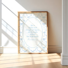 Load image into Gallery viewer, set of 3 Blue trendy girly bible verse wall art prints
