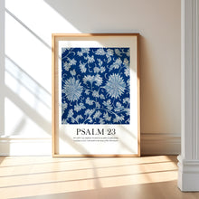 Load image into Gallery viewer, set of 3 blue chinoiserie pattern bible verse art prints

