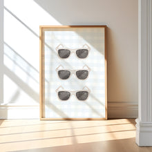 Load image into Gallery viewer, Watercolor summer swimsuit sunglasses painting set of 3 art print 07-33702
