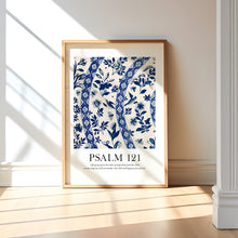 Load image into Gallery viewer, set of 3 blue chinoiserie pattern bible verse art prints
