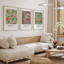Load image into Gallery viewer, set of 3 chinoiserie flower  pattern bible verse art prints
