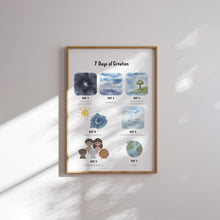 Load image into Gallery viewer, Watercolor Christian kids set of 4 biblical educational art prints 07-146
