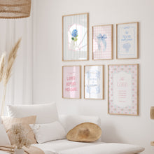 Load image into Gallery viewer, Blue pink aesthetic set of 6 Christian wall art prints 02-326

